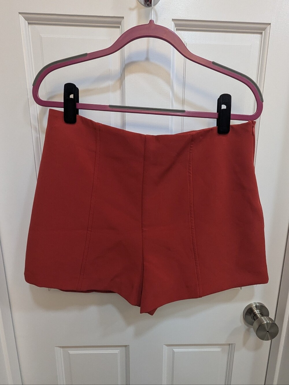 NWT Zara Red High-Waist Tailored Shorts - Size XL